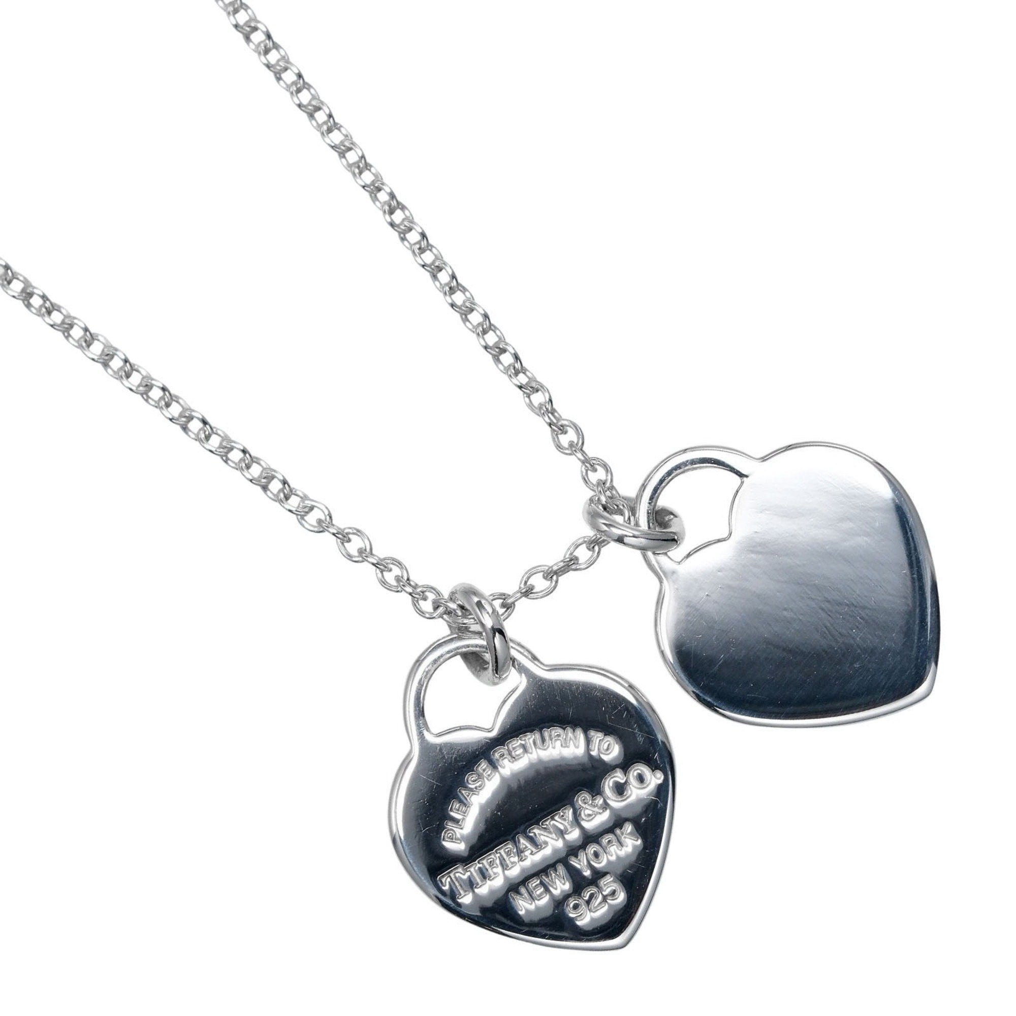 Pre-Owned Tiffany & Co. Return to Double Mini Heart Tag Necklace, Silver 925, Approx.... (Good)