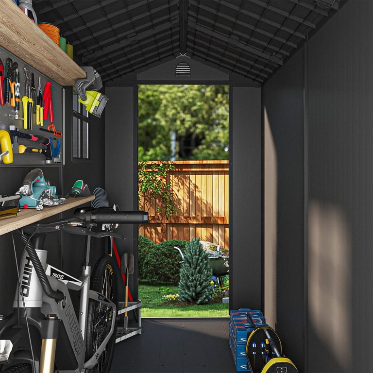 Patiowell 4x8 Resin Shed for Outdoor Garden Tool Storage - Walmart.com