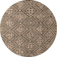 thumbnail image 1 of Ahgly Company Machine Washable Indoor Round Abstract Brown Sugar Brown Area Rugs, 8' Round, 1 of 7
