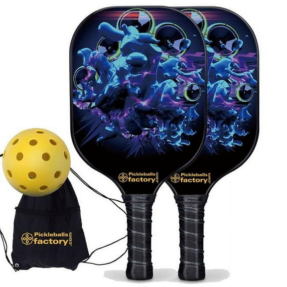 Pickleball Factory PB00048-6-C Near Me Pickleball Set - Mirs Custom Pickleball Paddle, Carbonfiber Graphite