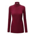 thumbnail image 1 of Made by Johnny Women's Long Sleeve Rib Turtleneck Top Pullover Sweater XS WINE, 1 of 6