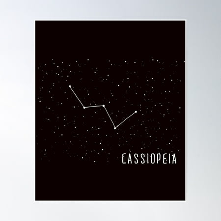 Cassiopeia Constellation Sky Stars Design Poster Wall Art, Modern Wall Decor, 8x12 UNFRAMED