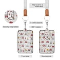 thumbnail image 2 of PU Leather Badge Holder ID Badge Holder with Lanyard for Cards & Credentials Red Fiery Awesome Patterns, 2 of 6