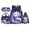 Sky Star Cloud Axolotl Print, variant on Bulopur Pink Cherry Blossom Kids Backpack Set 4 Pcs Highland Cow Print Waterproof Kids School Bag with Lunch Box, Pencil Case and Water Bottle Cover for Animal Theme