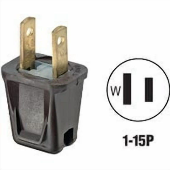 Leviton 123 10 Amp, 125 Volt, Plug, Non-Polarized, Non-Grounding, Brown