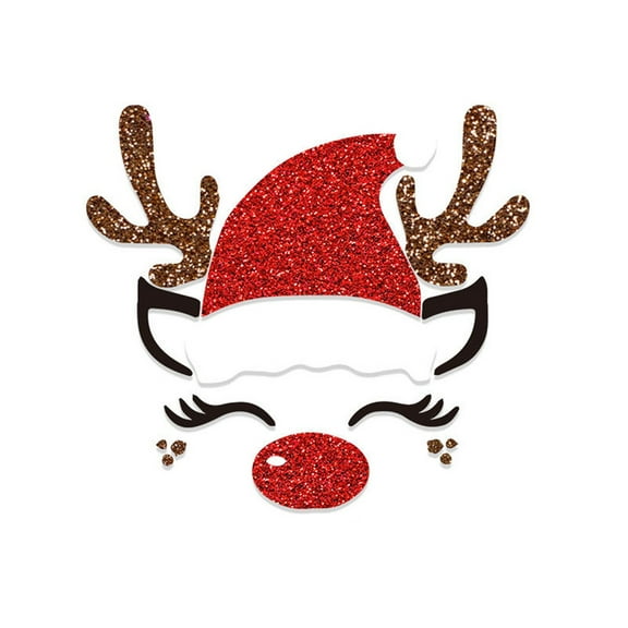 Merry Christmas Door Stickers Glittering Santa Reindeer Christmas Tree Snowflake Door Decals Self Window Clings for Holiday Xmas Fridge Cabinets Wall Decoration