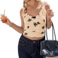 thumbnail image 3 of Summer Floral Print Sleeveless Women Slim Fit Ruffle Tank Tops, 3 of 6