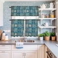 thumbnail image 6 of Kitchen Window Curtains Valance and Tier Set, Summer Ocean Palm Tree Carb Rod Pocket Tier Curtain Valance Set, Conch Shell Retro Blue Plaid Light Filtering Cafe Curtains for Bedroom Living Room, 6 of 9