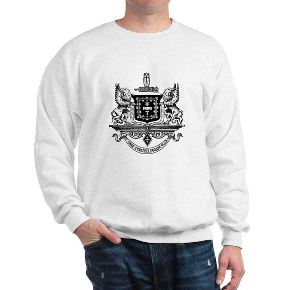 CafePress - Psi Upsilon Black And White Crest Sweatshirt - Crew Neck Sweatshirt