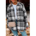thumbnail image 1 of Veste à Carreaux Gris à Imprimé Boutonné pour Femmes, 1 of 8
