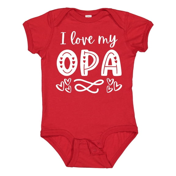 Inktastic I Love My Opa with Hearts Boys or Girls Baby Bodysuit