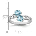 thumbnail image 4 of Auriga Fine Jewelry 925 Sterling Silver Rhodium Light Blue Topaz Heart Engagement Ring Size 7for Women, 4 of 7