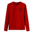 thumbnail image 4 of Besolor T-Shirts de la Saint-Valentin pour Femmes Imprimé Cœur Col Rond Manches Longues Tunique Décontractée Blouse Tee, 4 of 4