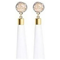 Women Fashion Bohemian Earrings Jewelry Long Tassel Fringe Boho Hoop Drop Dangle Super Long Funky Tassel Chandelier Dangle White