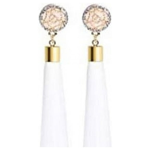 Women Fashion Bohemian Earrings Jewelry Long Tassel Fringe Boho Hoop Drop Dangle Super Long Funky Tassel Chandelier Dangle White