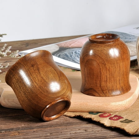 

Feiboyy Natural Coffee Mug Juice Handmade Wooden Log Wood Color Milk Cup Tea Glass&Bottle