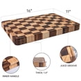 thumbnail image 3 of Cutting Boards for Kitchen, Large Acacia Wood Chopping Board, Thick Checkered Cutting Board with Juice Grooves & Handles, Charcuterie Board Butcher Block with Gift Box, 16" x 11" x 1.4", 3 of 9
