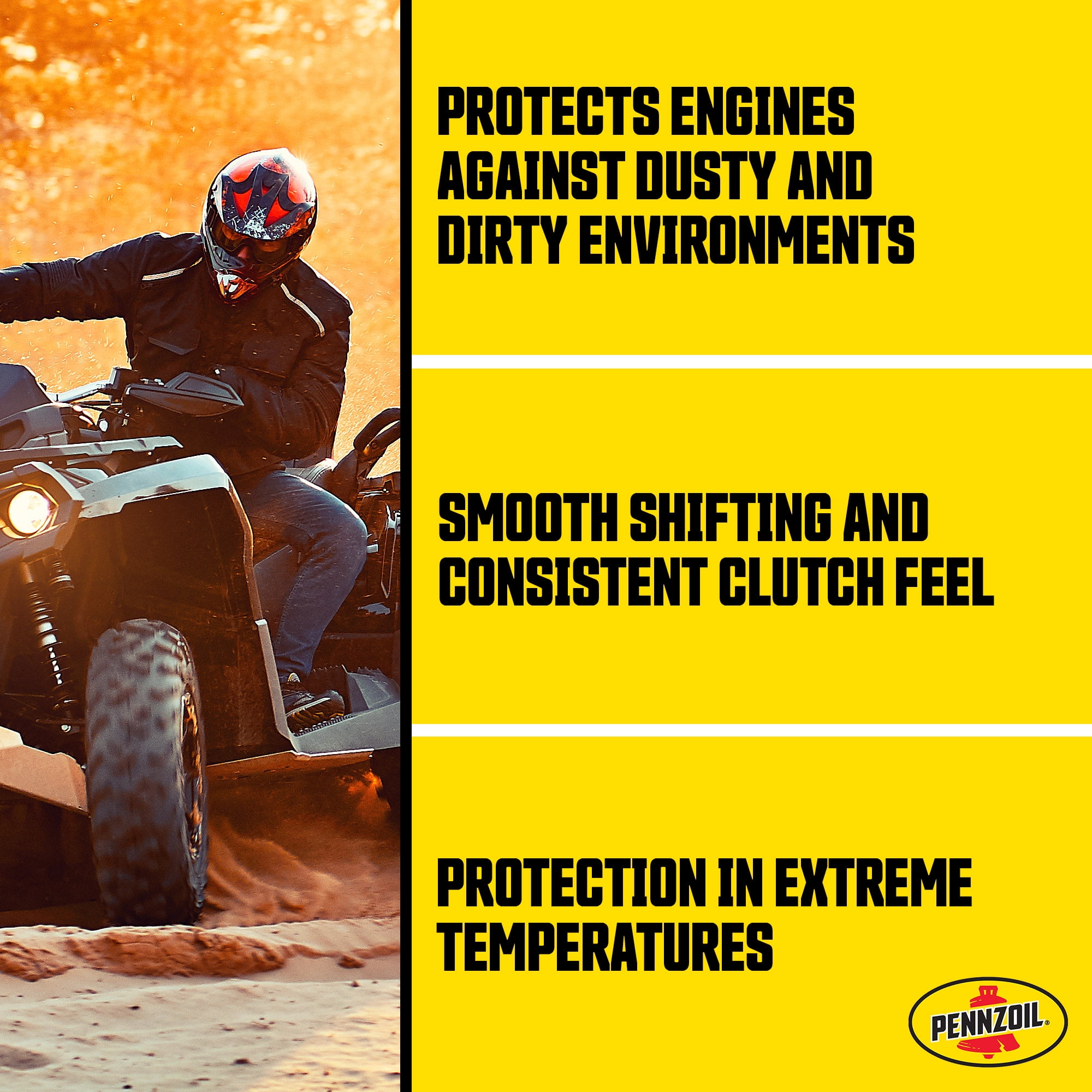 Pennzoil Premium Plus Full Synthetic ATV/ UTV 10W-40 Motor Oil, 1 Quart