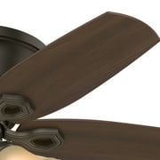 Hunter 42 inch Indoor Ceiling Fan with LED Lights - Bronze Ceiling Fan with Pull Chain, For Bedroom, Living Room, or Kitchen, Low Profile Mount, No Remote, 5 Blades - Builder 51091, New Bronze