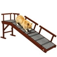 thumbnail image 1 of PawHut Wooden Dog Ramp for Large Dogs, 60" Long Pet Ramp, Brown, 1 of 10