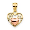 thumbnail image 4 of 14k Yellow Gold Two-tone Mini I Love U Charm Pendant, 4 of 7