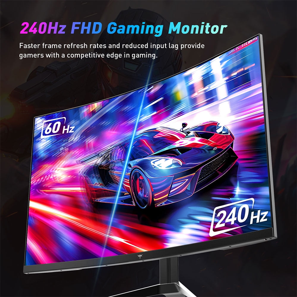 KTC 32 Inch 240Hz Curved Gaming Monitor 1500R 1080P 125% sRGB 1ms, FreeSync/G-Sync HDR10, HDMI/DP/USB Ports, VESA, Tilt Adjustable, Xbox PS5 Switch, Black