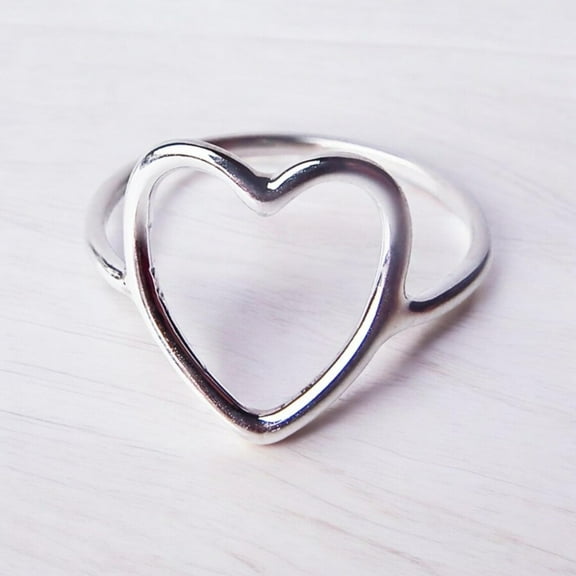 SS DESIGNS Handmade 925 Sterling Silver Heart Ring for Women – Boho Statement Jewelry, Minimalist Love Band, Romantic Gift for Her