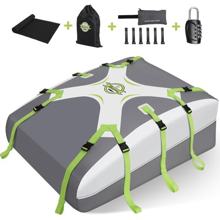 Adnoom 20 Cu.ft Waterproof Rooftop Cargo Carrier,Soft Roof Rack Cargo Carrier with Anti-Slip Mat, Car Roof Bag Cargo Carrier for Camping, Travel, Luggage Bag Storage Fits All Cars with/Without Rack