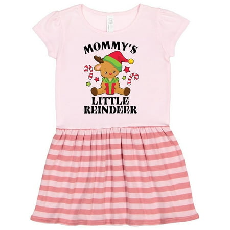 

Inktastic Christmas Mommy s Little Reindeer with Candy Canes Gift Toddler Girl Dress