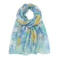 thumbnail image 2 of Fashion Print Chiffon Scarf for Women Helii Lightweight Soft Breathable Neck Scarf Hair Bandana Neckerchief for Travel Vacation Summer Beach Mint Green Casual Daily Outfit Accent, 2 of 4