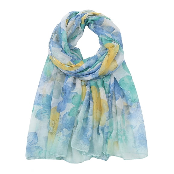 BWASD Scarf for Women Fashion Lightweight Print Floral Flower Pattern Temperamen Large Thin Sunscreen Shawl and Wraps for Spring Outdoor Mint Green