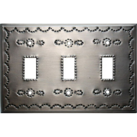 Tripple Toggle Antique Tin Switchplate