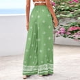 thumbnail image 5 of Women's Wide Leg Palazzo Pants 2026 Summer Boho Trousers Flowy Spring Beach Vacation Resort Wear Pants, #01 Green, XL, 5 of 6