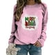 thumbnail image 1 of Top de suéter con estampado navideño de manga larga con cuello redondo para mujer primavera otoño Pompotops  FGAJ10336, 1 of 5