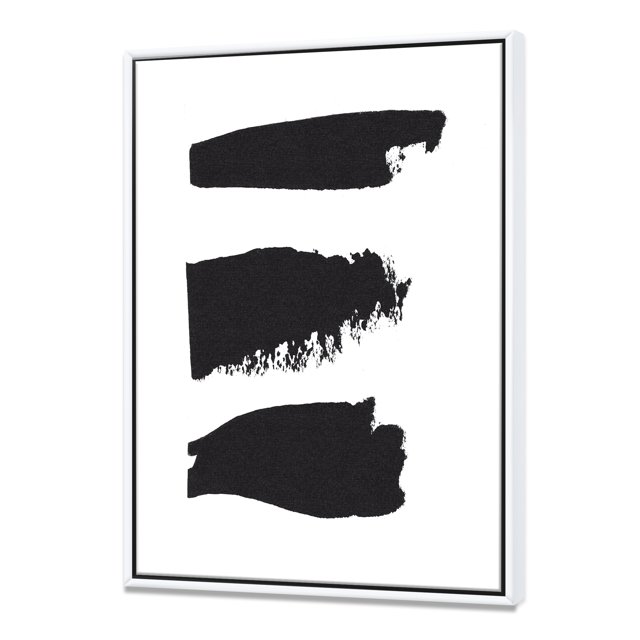 Black and White Geometric Company II - Mid-Century Modern Framed Canvas