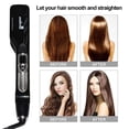 thumbnail image 4 of Salon Steam Hair Straightener Professional Nano Titanium Ceramic Steam Flat Iron with Removable Comb+Digital LCD+5 Level Adjustable Temperature+Auto Temperature Lock, Black, 4 of 8