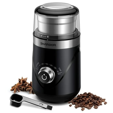 SHARDOR Electric Adjustable Coffee Grinder, Spice Grinder with Removable Stainless Steel Cup, Black