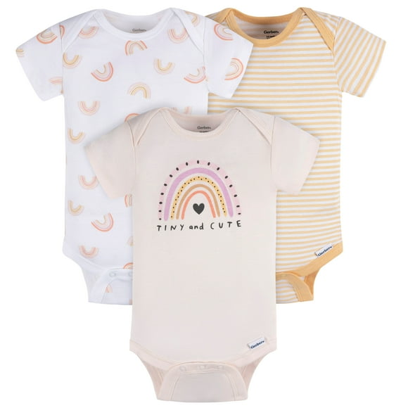 Gerber Essentials Pañalero Pack 3 Piezas arcoiris Body Comfy Stretch Rosa Bebé