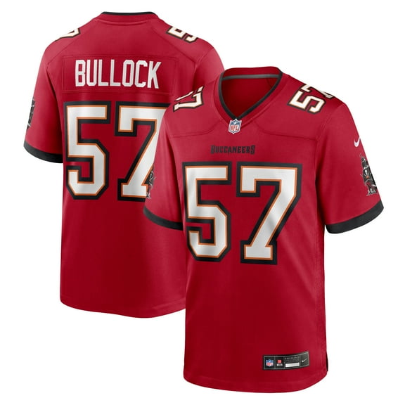 Men's Nike John Bullock Red Tampa Bay Buccaneers Team Game Jersey