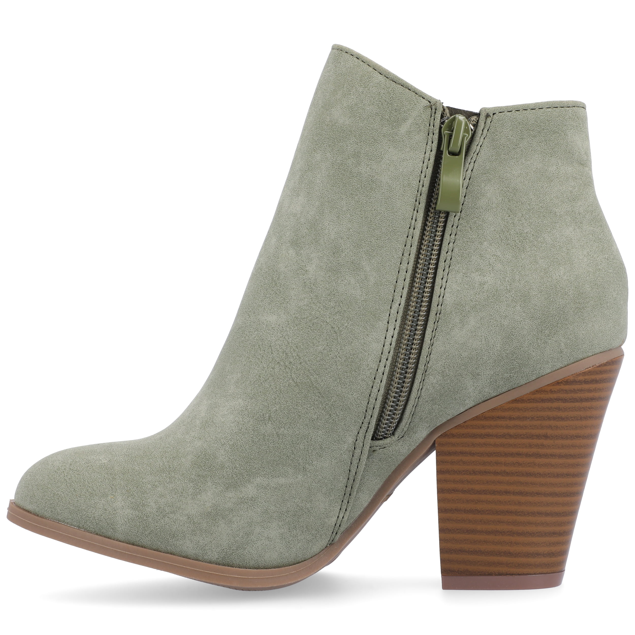 Journee Womens Vally Inside Zip Stacked Heel Booties, Widths Available
