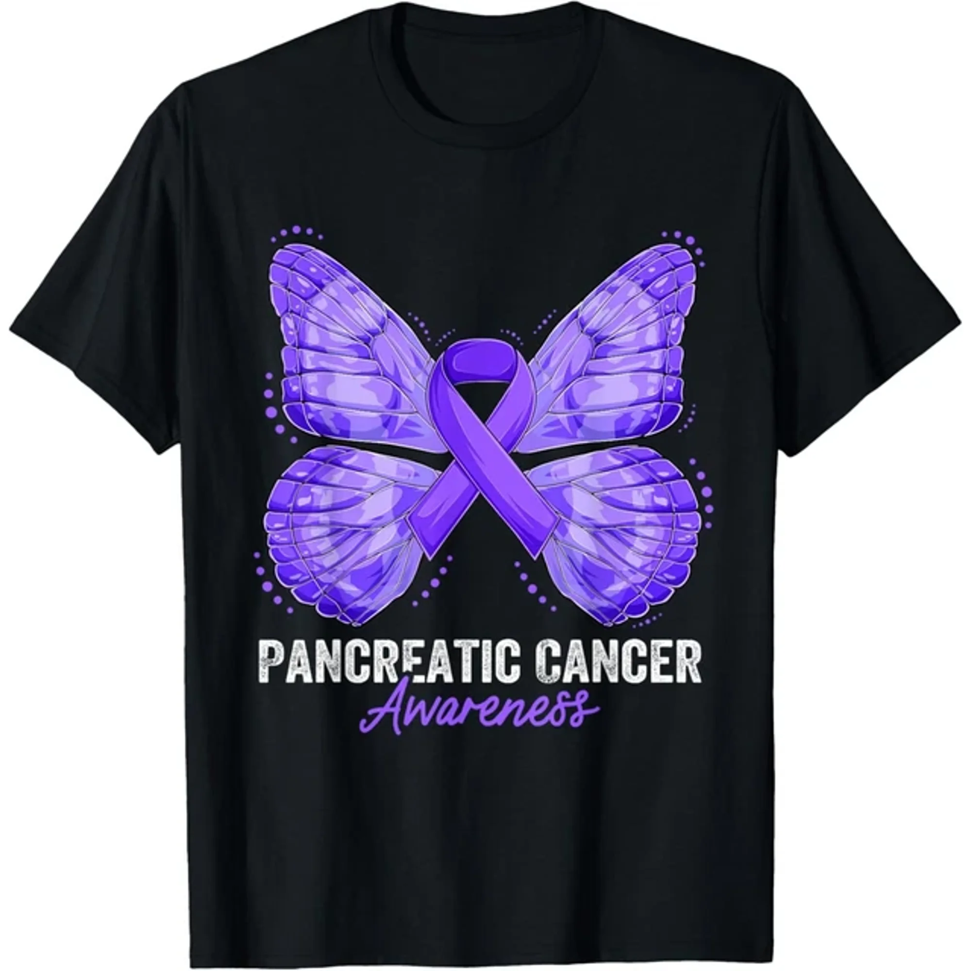 Pancreatic Cancer Awareness Month Butterfly Purple Ribbon T-Shirt