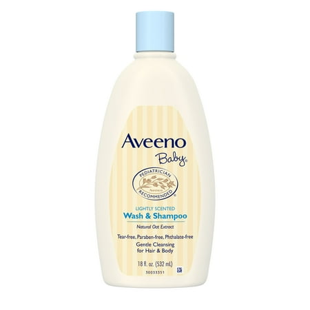 - (2 pack) Aveeno Baby Gentle Wash & Shampoo with Natural Oat Extract, 18 fl. oz
