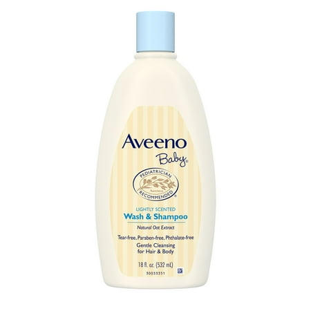 (2 pack) Aveeno Baby Gentle Wash & Shampoo with Natural Oat Extract, 18 fl. (Best All Natural Baby Wash)