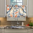 thumbnail image 2 of Yayeee Kitchen Curtains Tier Pair Light Filtering 27"x24" Rod Pocket Short Cafe Window Panel, Blue Sardines Pattern, 2 of 7