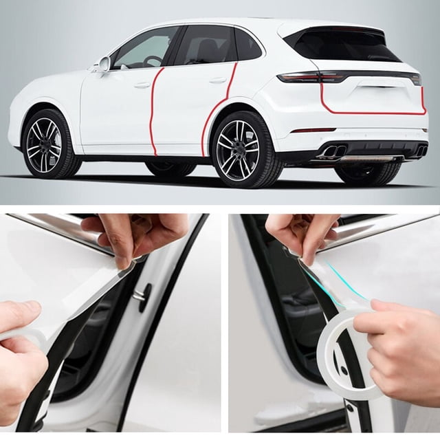 2@#Universal Car Door Sill Sticker Anti Scratch Film Protection Style Auto Accessories Car Stickers Door Edge Protector50MM X 10M He Qiyong unisex