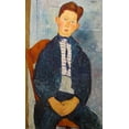 thumbnail image 2 of Modigliani, Amedeo 21x32 Black Ornate Wood Framed with Double Matting Museum Art Print Titled - Boy in a striped Sweater, 1918, 2 of 4