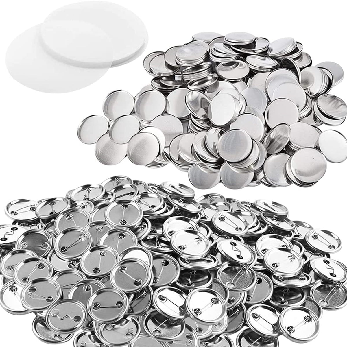 100 Sets Blank Badge Button Maker Parts, 25MM Plastic/Metal Button Parts Badge Press Machine ,Beginner-Friendly