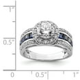 thumbnail image 5 of Diamond2Deal 925 Sterling Silver Cubic Zirconia and Sapphire Engagement Ring Size 6 for Women, 5 of 8