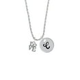 thumbnail image 2 of Delight Jewelry Silvertone Mini Love in Square Silvertone Script Initial Disc - C - Charm Necklace, 20"+3", 2 of 4