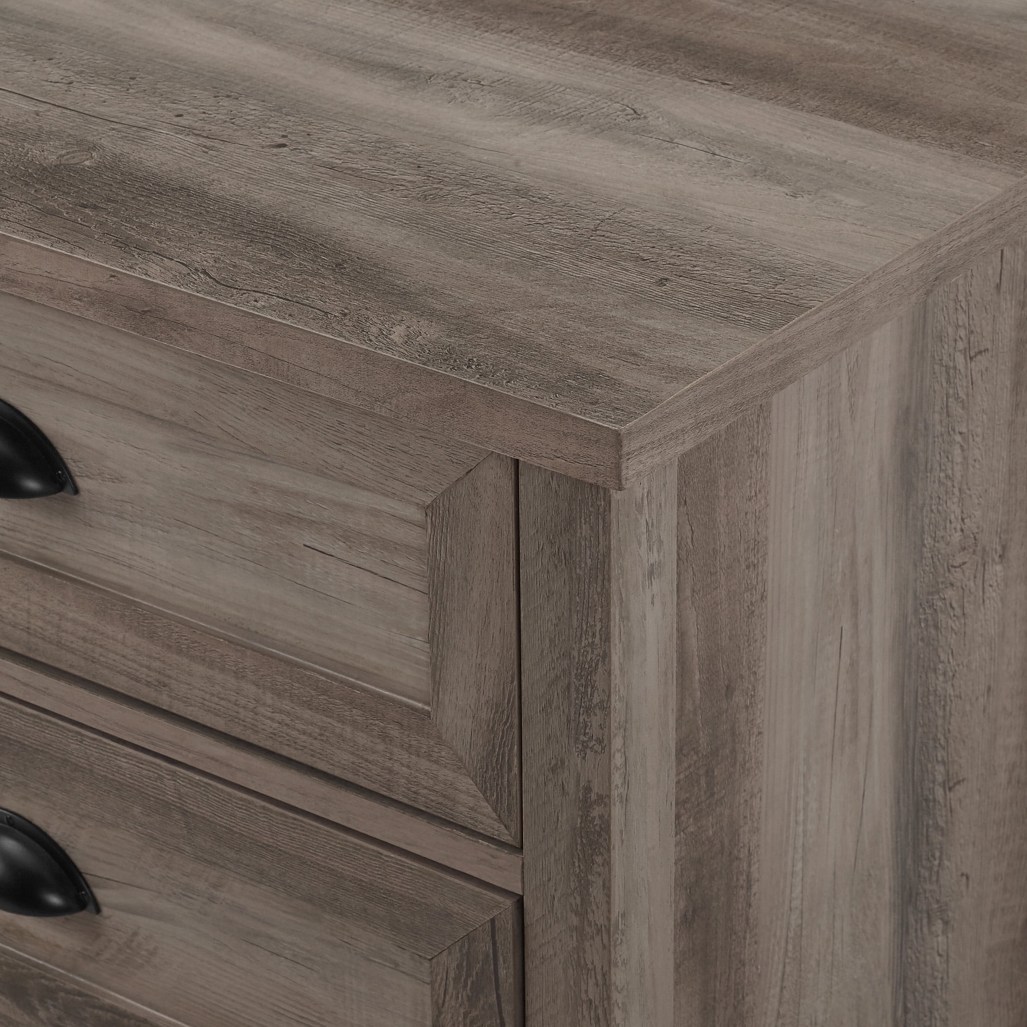 Walker Edison Farmhouse 3 Drawer Nightstand, Grey Wash